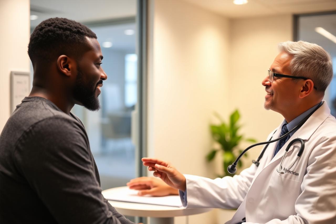 Doctor conducting a driver medical examination