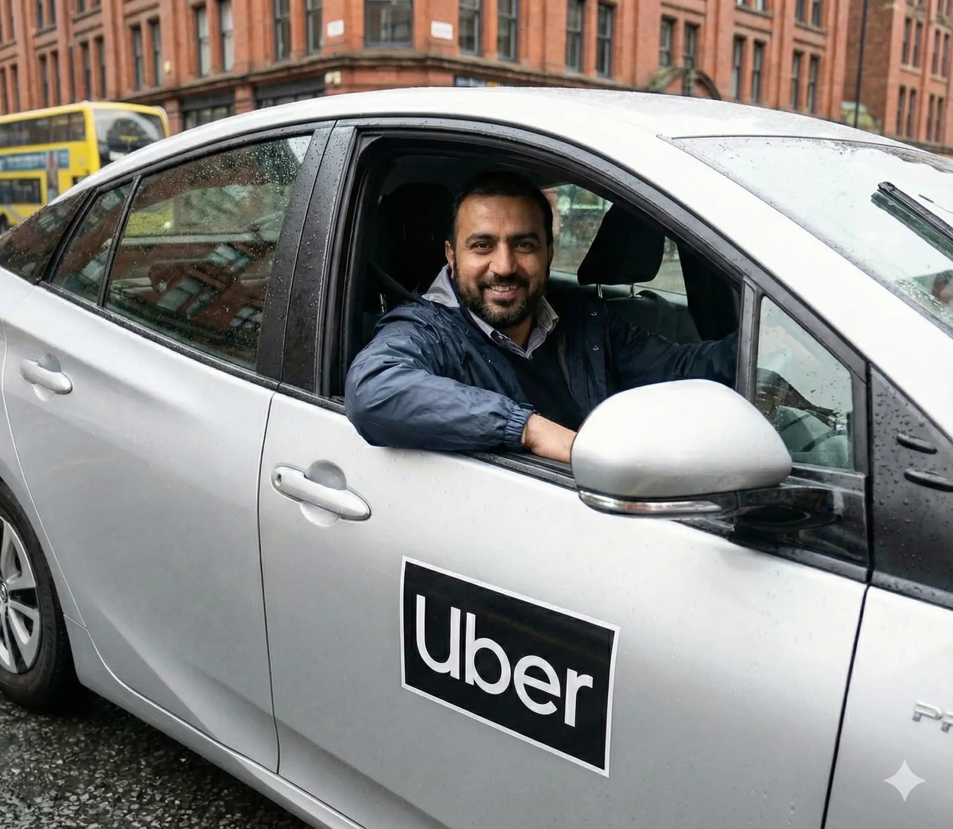 New taxi driver proudly holding their council badge